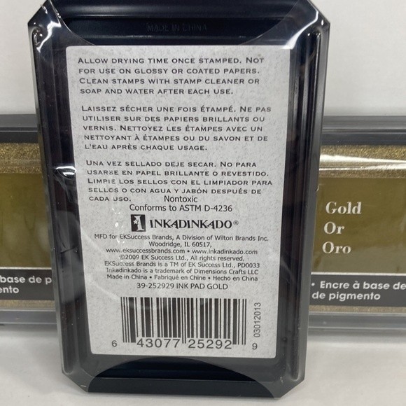 Inkadinkado Pigment Based Ink Stamp Pad Gold Set of 3 Crafts - Picture 4 of 13